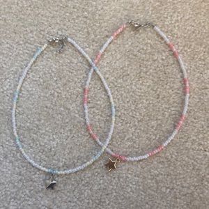 2 Star Charm Seed Bead Chokers
